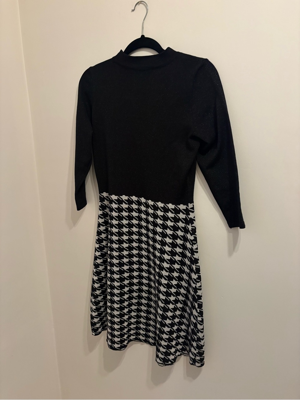 Nanette Lepore Houndstooth Mini Dress in Black & White Size Small Like